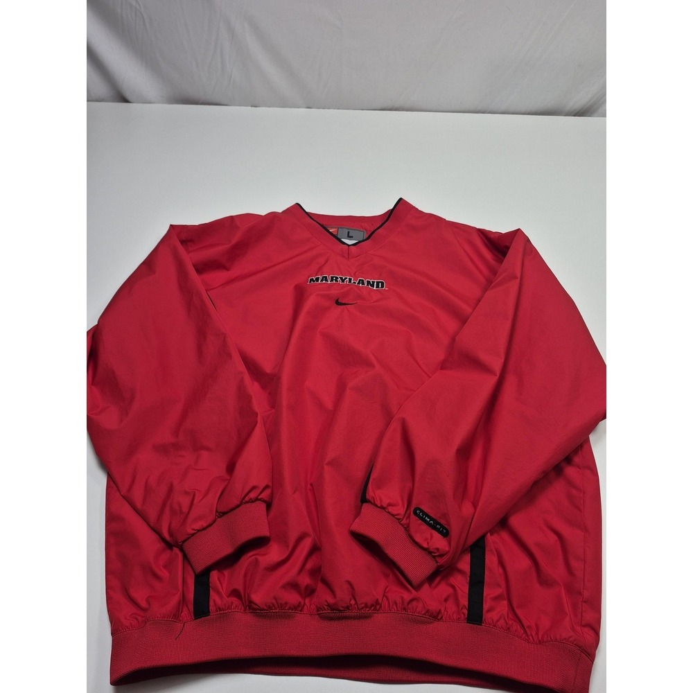 Maryland Terrapins Vintage Nike Jacket Pullover Center Swoosh Mens Large Red Y2K